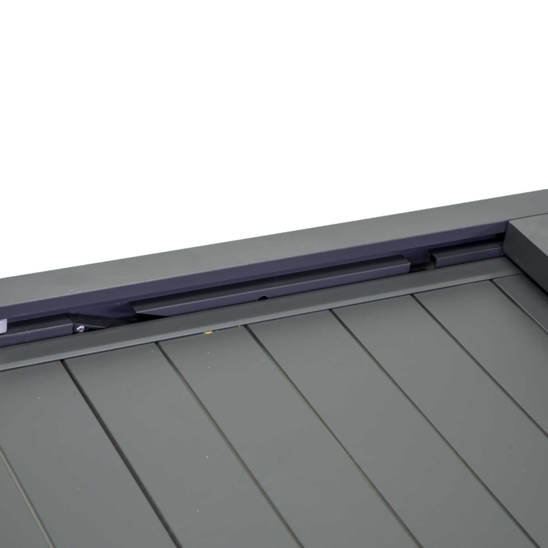 Set Tavolo alluminio + 4 Poltrone alluminio sullivan impilabile antracite cm 61x56h43/60/84