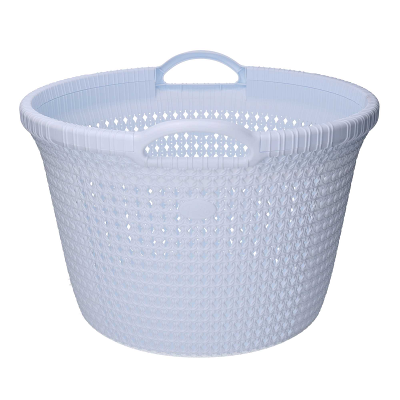 Cesta portabiancheria plastica bianca tonda cm ø48,6h32,6