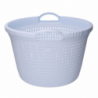 Cesta portabiancheria plastica bianca tonda cm ø48,6h32,6