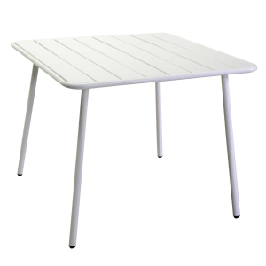 Set Tavolo metallo + 4 Sedie metallo Rovigo bianco cm 50x54h42/87