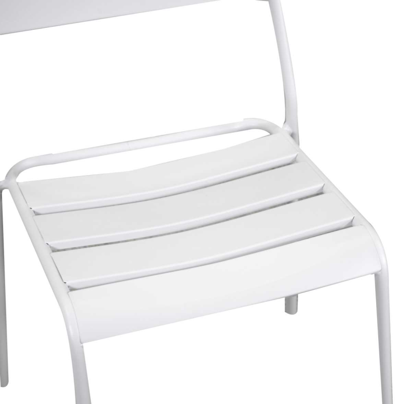 Set Tavolo metallo + 4 Sedie metallo Rovigo bianco cm 50x54h42/87