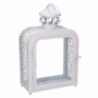 Lanterna metallo bianco cm17x9h30,5