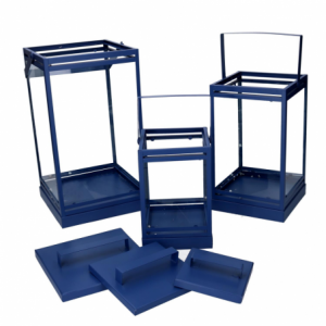 Zoom Lanterna metallo 1-3 blu cm 18x18h36,3/42,5