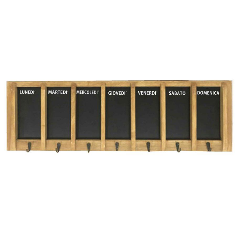Lavagna settimana con appendino legno 7posti e gessetto cm80x25x4