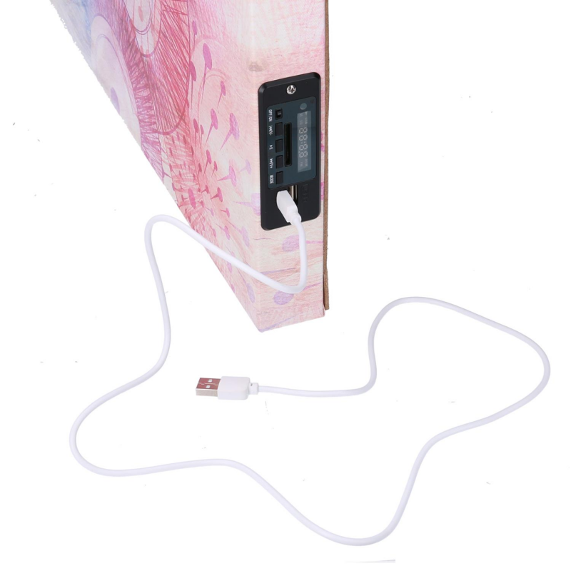 Quadro stampa bluetooth lampadina bianco ghiaccio cm60x60x4