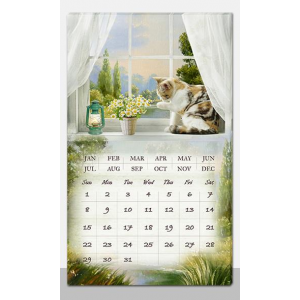 Zoom Quadro led con calendario bianco rettangolare cm 30x50x1,8