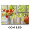 Quadro led fiori bianco rettangolare cm40x30x1,8