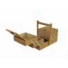 Portalavoro n.12 noce cm34xh18/29,5x20 legno di faggio made in italy