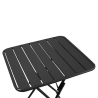 Set Tavolo metallo + 4 Sedie metallo doghe Rovigo Mini antracite cm 47x52h44/81