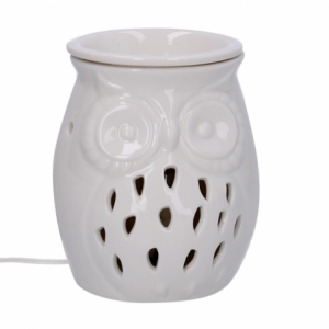 Bruciaessenze ceramica gufo con spina cmÃ¸9,5h13,5