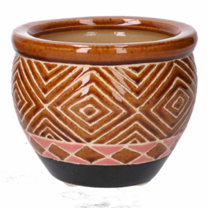 Zoom Coprivaso ceramica 1-3 greca scuro cmø30h21