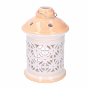 Zoom Lanterna ceramica arancione tondo cmø11,5h17,5