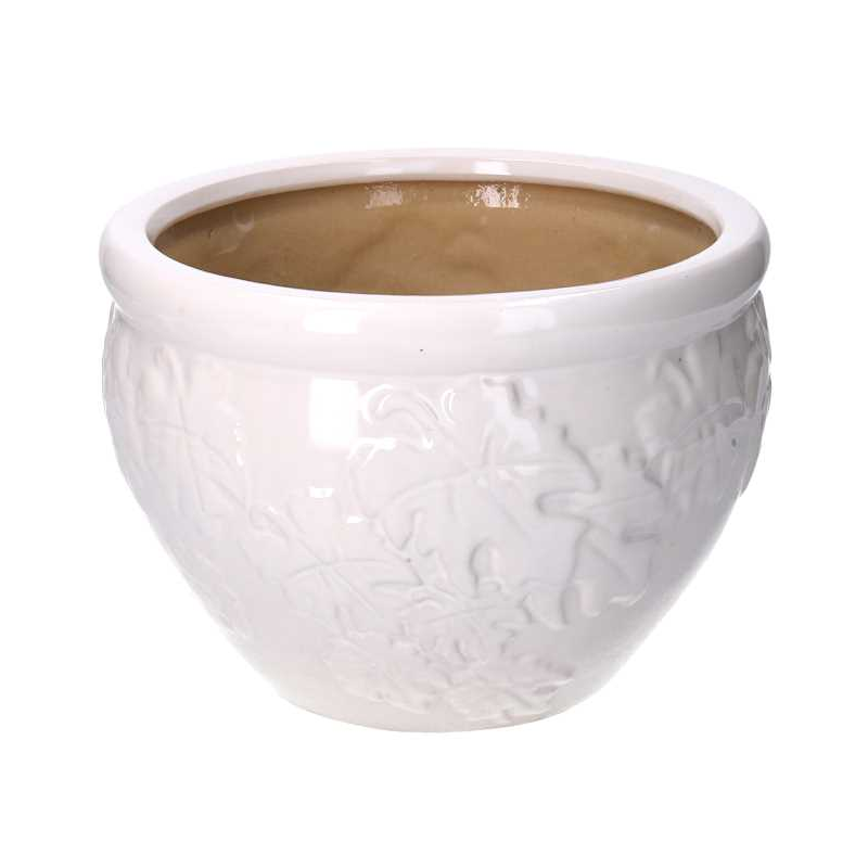 Coprivaso ceramica 1-3 decori bianco cmø30h21