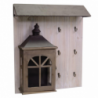 Appendino legno 6 posti con lanterna marrone cm55,5x65x15,5