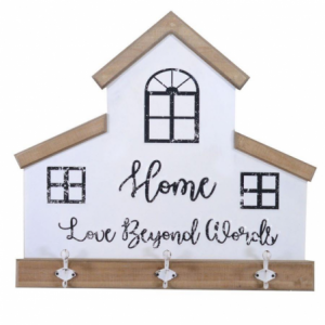 Appendino legno metallo breslavia 3 posti bianco cm60x56x7,5