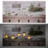 Appendino legno 8 posti con led lanterna cm60x30x1,8