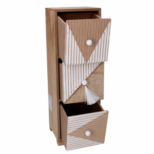 Zoom Portatutto legno 3 cassetti marrone rettangolare cm 11,5x11,5h34
