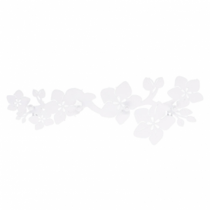 Zoom Appendino metallo 4 posti fiori bianco cm 60x20,5x4