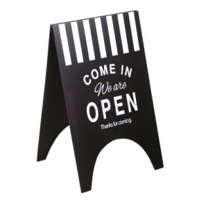 Cartello ferro open/close nero rettangolare cm45x41x70.5
