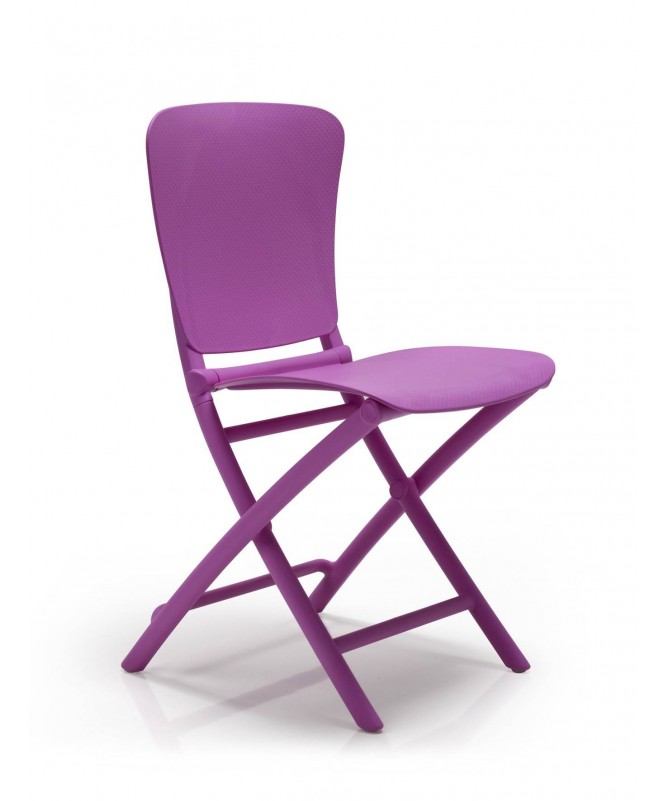 SET 4 SEDIE PIEGHEVOLI mod. ZAC CLASSIC IN POLIPROPILENE PURPLE MADE IN ITALY