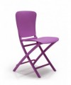 SET 4 SEDIE PIEGHEVOLI mod. ZAC CLASSIC IN POLIPROPILENE PURPLE MADE IN ITALY