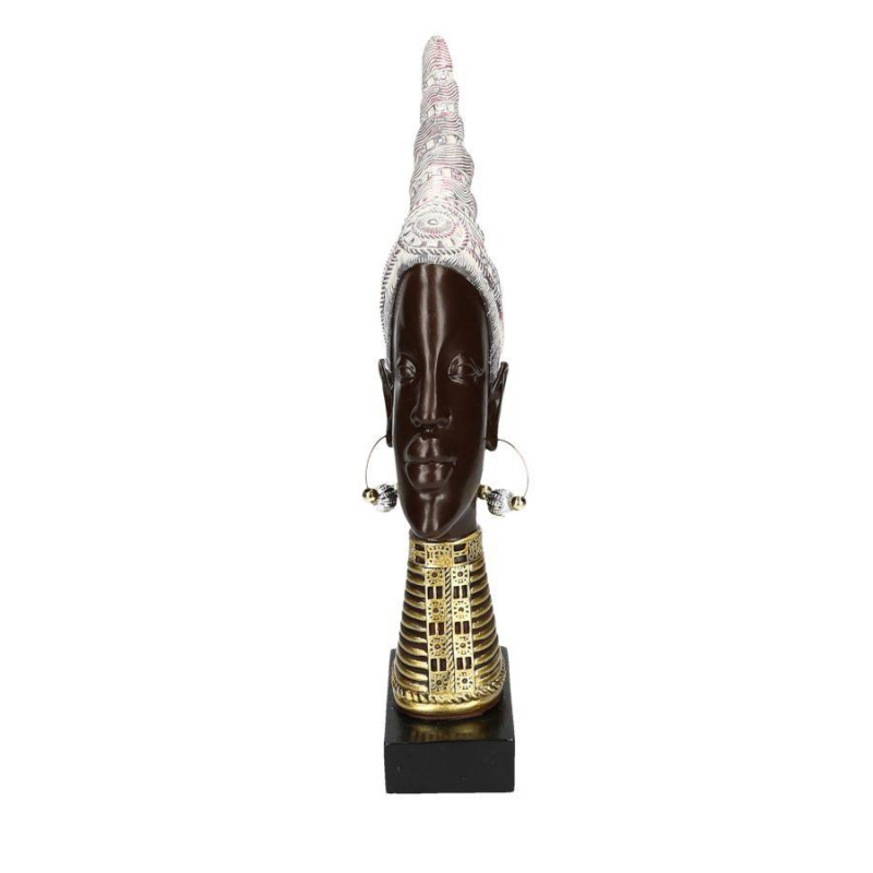 Statua resina testa donna africana cm18,5x8,5h43