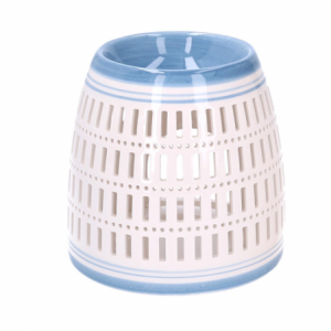 Zoom Bruciaessenze ceramica blu tondo cmÃ¸12,6h12,6