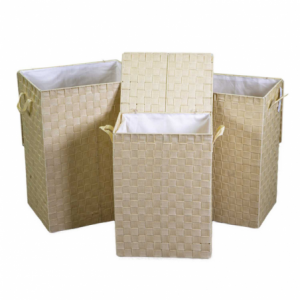 Zoom Cestone poliestere crema foderato 1-3 rettangolare cm 40x30x55