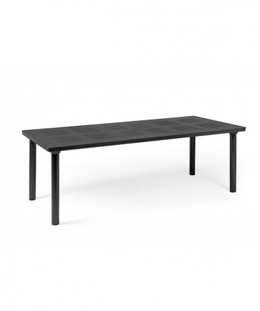 TAVOLO ALLUNGABILE LEVANTE CON PIANO IN DURELTOP ANTRACITE con GAMBE SQUADRATE IN ALL. VERNICIATO MADE IN ITALY