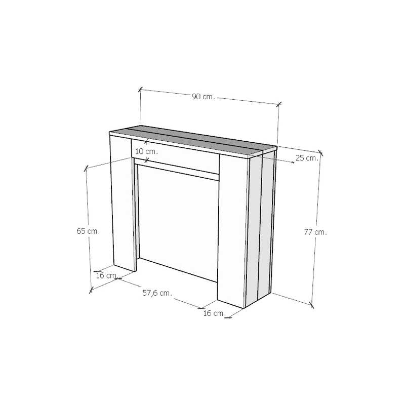 Consolle allungabile 90x25/211 cm Kiba
