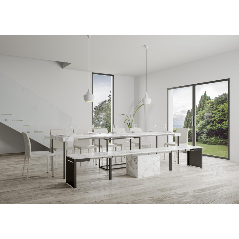 Panca allungabile 55x40/305 cm Walk telaio Antracite