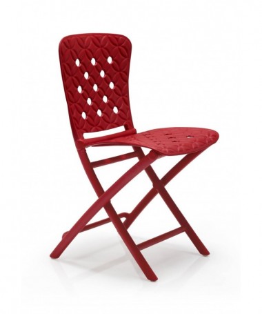 SET 4 SEDIE PIEGHEVOLI ZAC SPRING IN POLIPROPILENE ROSSO MADE IN ITALY