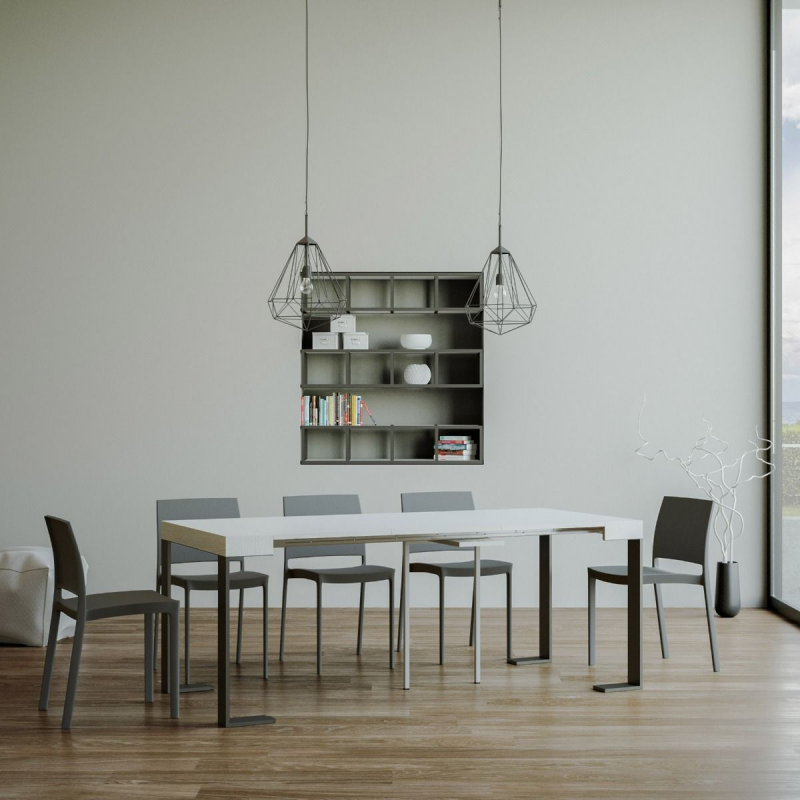 Consolle allungabile 90x40/300 cm Tecno telaio Antracite