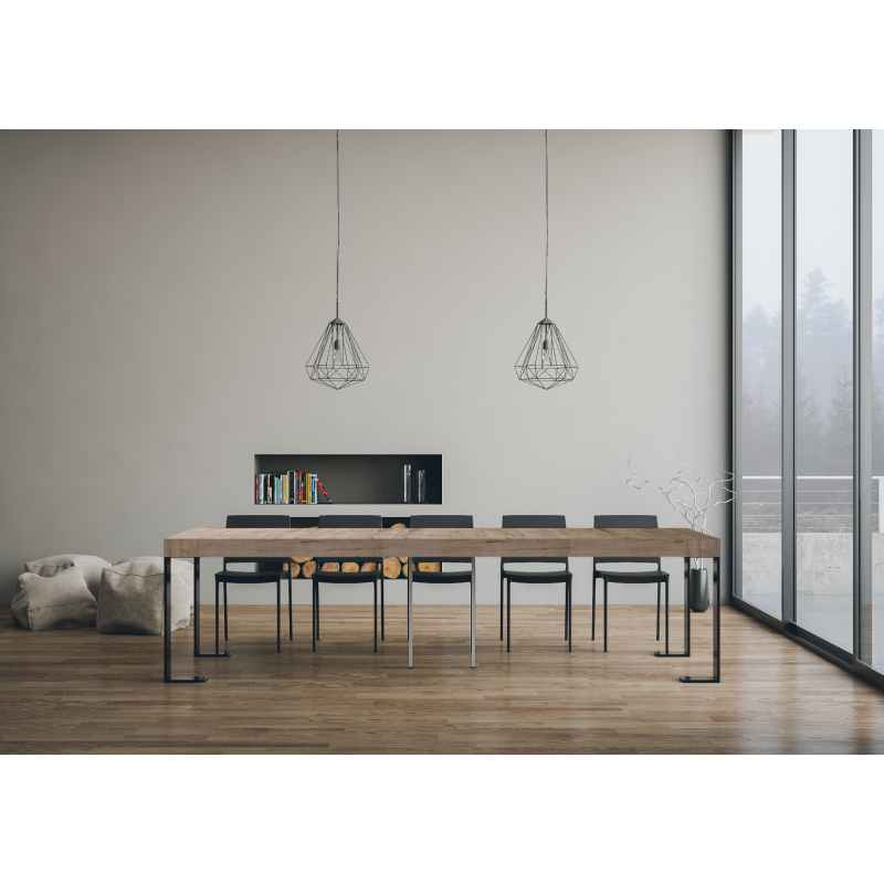 Consolle allungabile 90x40/300 cm Tecno Premium telaio Antracite
