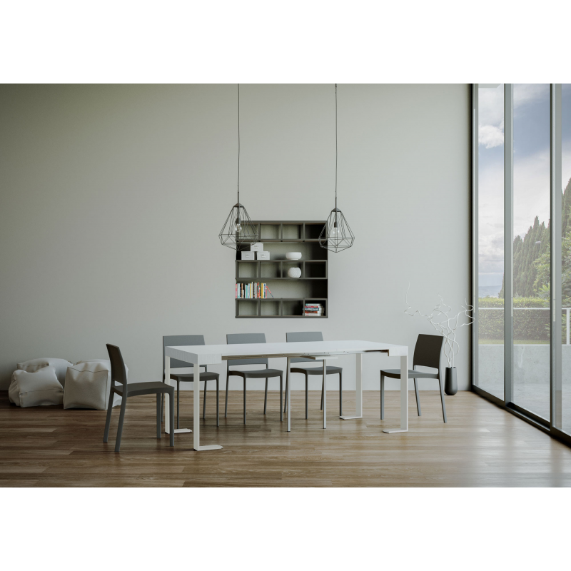 Consolle allungabile 90x40/300 cm Tecno telaio Bianco
