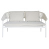 Salotto Cap-Ferrat In Alluminio Bianco + Schienale In Corda Beige Moia