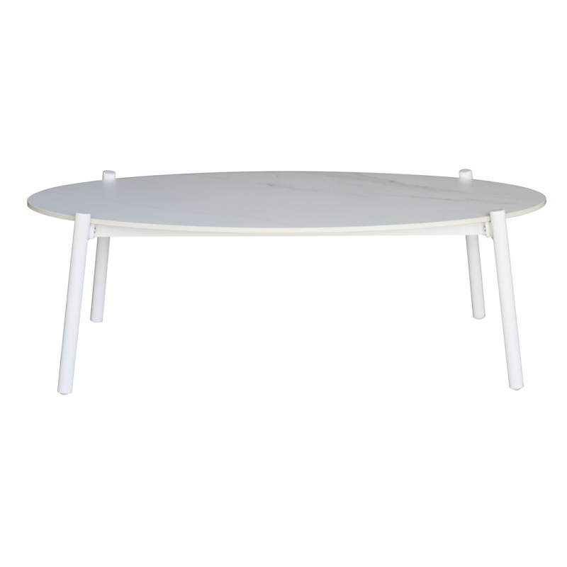 Salotto Cap-Ferrat In Alluminio Bianco + Schienale In Corda Beige Moia