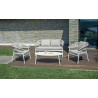 Salotto Cap-Ferrat In Alluminio Bianco + Schienale In Corda Beige Moia