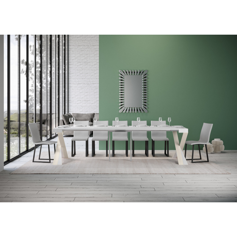 Consolle allungabile 90x40/300 cm Diago telaio Bianco