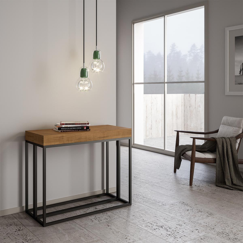 Consolle allungabile 90x40/300 cm Epoca Premium telaio Antracite