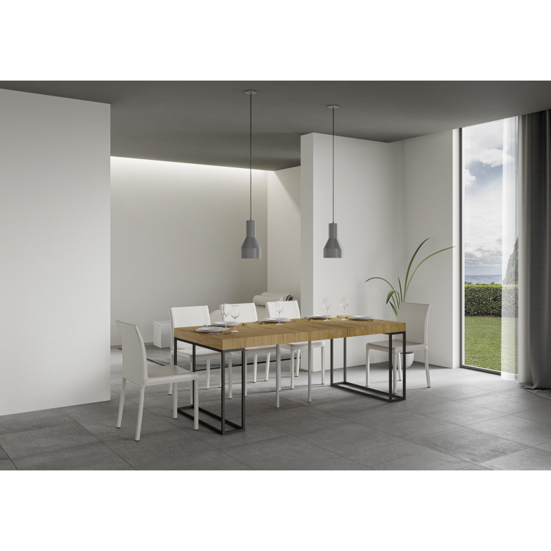 Consolle allungabile 90x40/300 cm Epoca Premium telaio Antracite