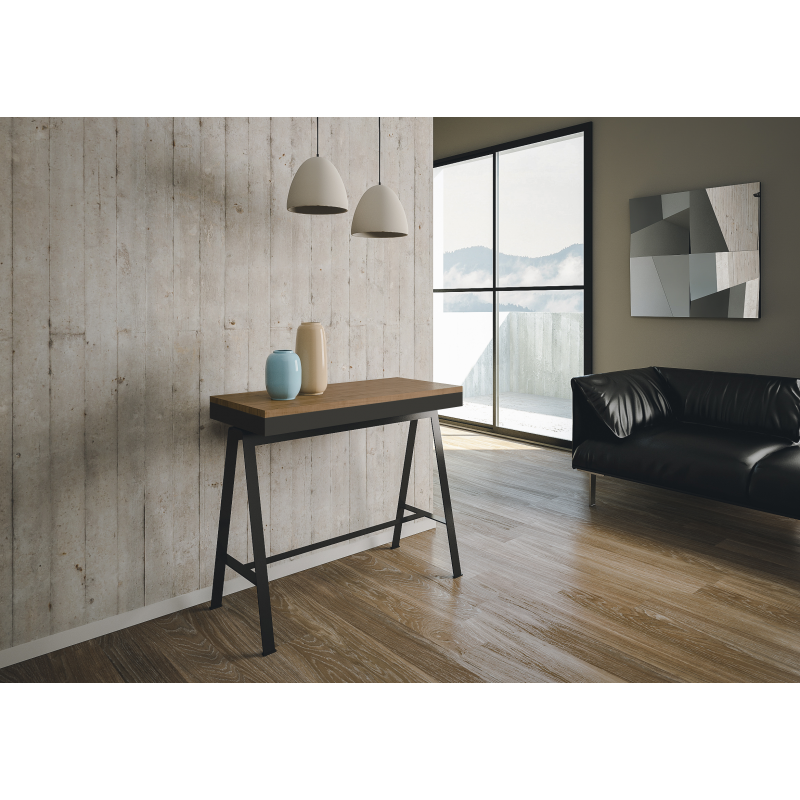 Consolle allungabile 90x40/290 cm Banco Evolution telaio Antracite