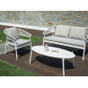 Salotto Cap-Ferrat In Alluminio Bianco + Schienale In Corda Beige Moia