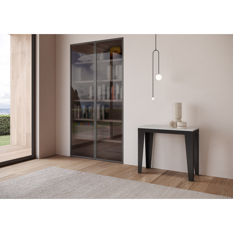 Consolle allungabile 90x40/196 cm Flame Small Evolution telaio Antracite