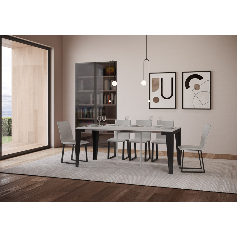 Consolle allungabile 90x40/196 cm Flame Small Evolution telaio Antracite