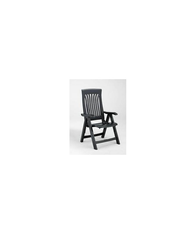 SET 2 POLTRONE PIEGHEVOLI FLORA IN POLIPROPILENE ANTRACITE MADE IN ITALY