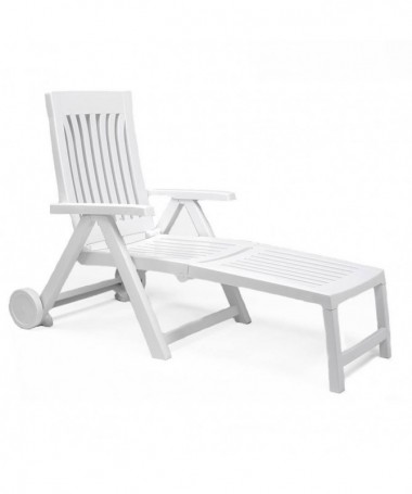 Lettino Achille in polipropilene Made in Italy - set da 2 bianco