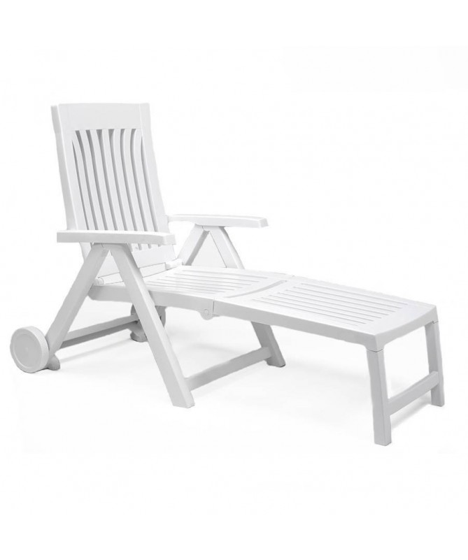Lettino Achille in polipropilene Made in Italy - set da 2 bianco