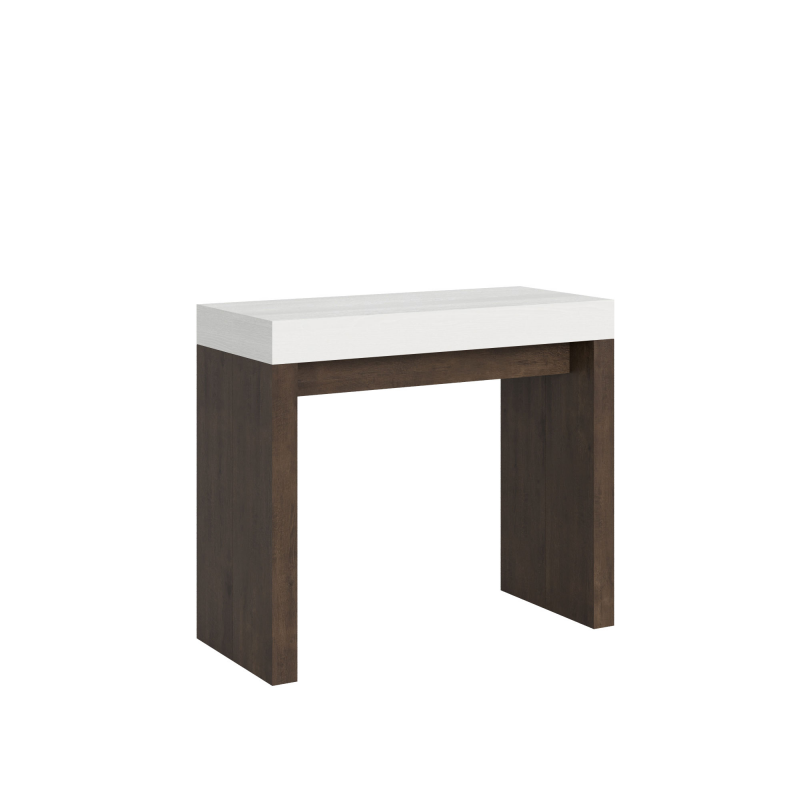 Consolle allungabile 90x40/196 cm Roxell Mix Small piano Bianco Frassino