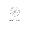 Set 5 Ombrelloni Cotone Ecru Ø240cm Made in Italy Moia